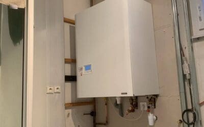 Installation d’une chaudière Frisquet gaz à condensation Hydroconfort 20Kw avec ballon 80L à FRANS