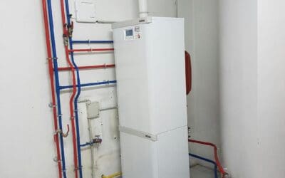 Remplacement d’une chaudière GAZ basse température par une chaudière condensation Frisquet PRESTIGE 32Kw avec ballon eau chaude inox de 120 litres à Rillieux la Pape.