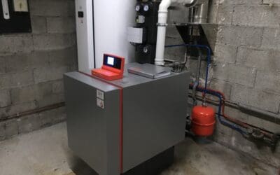 Remplacement d’une Chaudière Fioul par une Chaudière Fioul Viessmann Vitoladens 300C Condensation 2 Allures sur la commune de Morancé (69) Rhône). Mise en place d’un Chauffe-Eau Thermo Dynamique Viessmann Vitocal 060A.